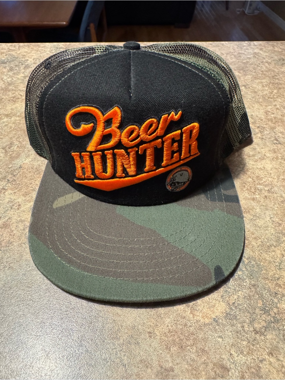 Metal Mulisha Black & Camouflage Trucker Hat with Orange Embroidery